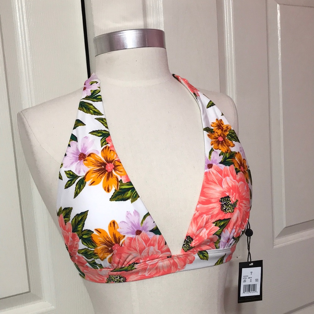 SUNN LAB SWIM Floral Bikini Top NWT Size S